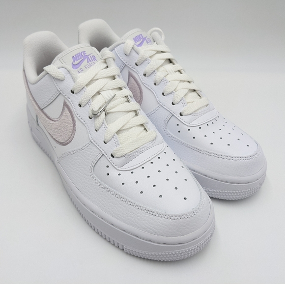 Nike Shoes - Nike Air Force 1 ESS Chenille Swoosh White Lilac